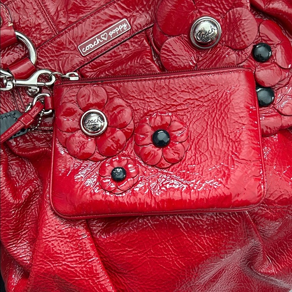 Coach Handbags - Coach Rare 2012 Set of Poppy Red Patent Leather Satchel & Wristlet Both in EUC